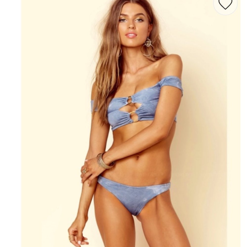 Blue Life Rising Sun Off Shoulder Bikini
